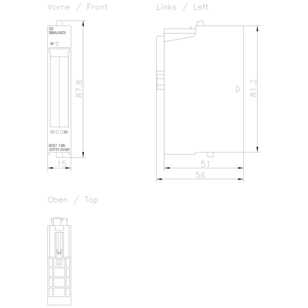 6ES7138-4DF01-0AB0 SIMATIC ET 200S 1SI RS 232 RS 422 / 485 ASCII 3964(R) Siemens
