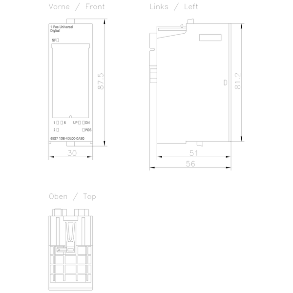 6ES7138-4DL00-0AB0 SIMATIC ET 200S 1 Pos Universal cho bộ mã hóa gia tăng/SSI Siemens