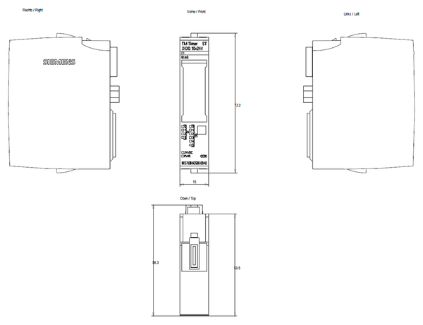 6ES7138-6CG00-0BA0 Bộ hẹn giờ SIMATIC ET 200SP TM DIDQ 10x24V Siemens