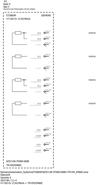 6ES7138-7FD00-0AB0 SIMATIC ET 200iSP 4F-DQ Ex(i) 17,4 V DC/40 mA Siemens