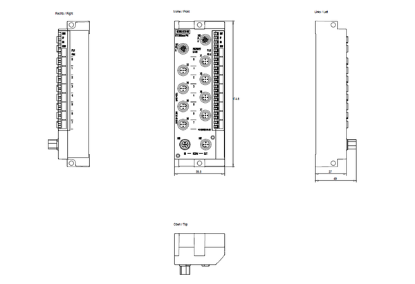 6ES7142-6BR00-0AB0 SIMATIC ET 200eco PN 8DQ 24 V DC/2 A 8x M12 Siemens