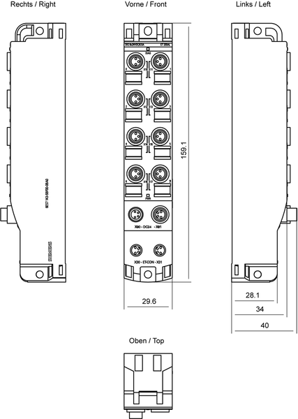 6ES7143-5BF00-0BA0 SIMATIC ET 200AL DIQ 4+DQ 4x24VDC/0.5A 8x M8 Siemens