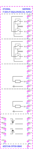 6ES7146-5FF00-0BA0 SIMATIC ET 200AL F-DI 4+F-DQ 2x24VDC/2A 4xM12 4x M12 Siemens