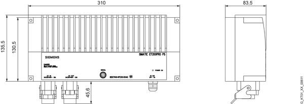 6ES7148-4PC00-0HA0 Nguồn điện SIMATIC ET200pro PS đạt cấp bảo vệ IP67 3 pha 24 V DC/8 A Siemens