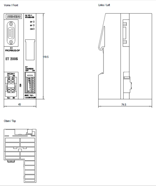 6ES7151-1AA06-0AB0 SIMATIC ET 200S IM 151-1 ST Siemens