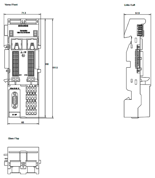 6ES7193-7AA10-0AA0 Thiết bị đầu cuối lò xo SIMATIC ET 200iSP TM-IM/EM60S Siemens