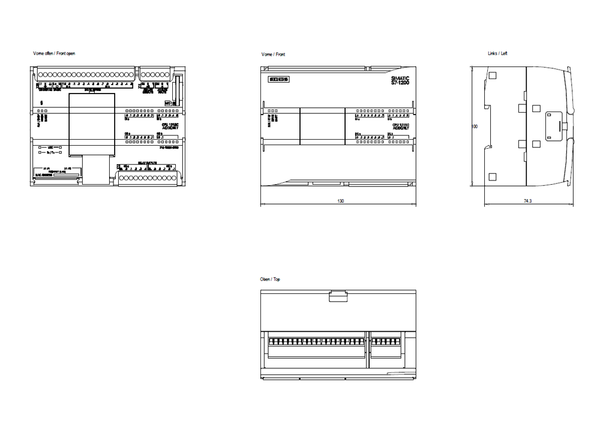 6ES7215-1BG31-0XB0 SIMATIC S7-1200 CPU 1215C AC/DC/rơ le 14DI / 10DQ / 2AI / 2AQ Siemens