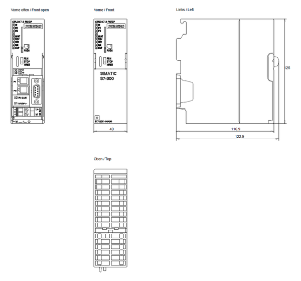 6ES7317-2EK14-0AB0 Bộ vi xử lý SIMATIC S7-300 317-2 PN/DP 1 MB Siemens
