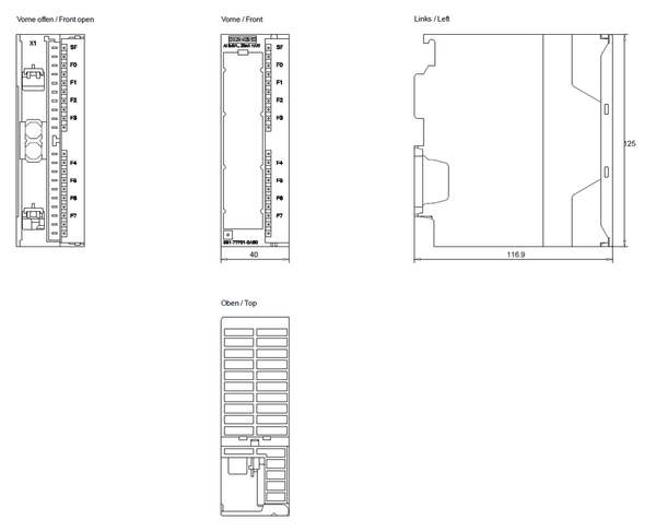 6ES7331-7TF01-0AB0 SIMATIC ET 200M SM 331 AI 8x0/4 ... HART 20 mA Siemens