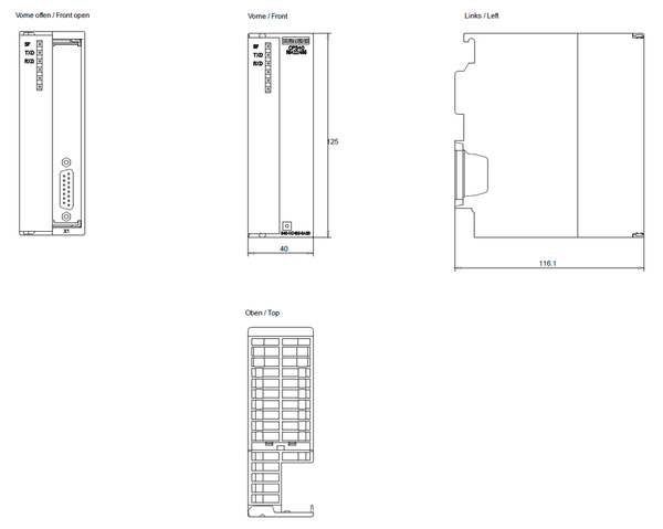 6ES7340-1CH02-0AE0 SIMATIC S7-300 CP 340 RS 422 / 485 ASCII 3964(R) máy in Siemens