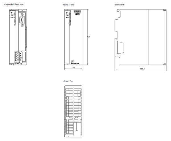 6ES7341-1AH02-0AE0 SIMATIC S7-300 CP 341 RS 232C ASCII 3964(R) RK512 máy in Modbus RTU có thể được tải Siemens