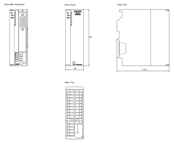 6ES7341-1CH02-0AE0 SIMATIC S7-300 CP 341 RS 422 / 485 ASCII 3964(R) RK512 máy in Modbus RTU có thể được tải Siemens