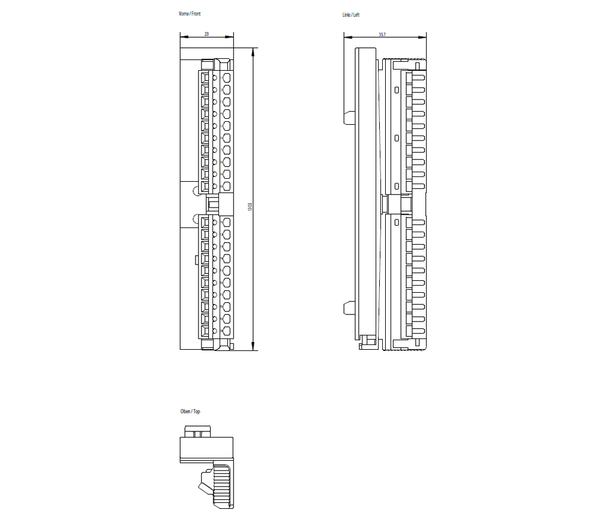 6ES7392-1BJ00-0AA0 SIMATIC S7-300 Đầu nối phía trước 20 chân đầu cuối lò xo Siemens
