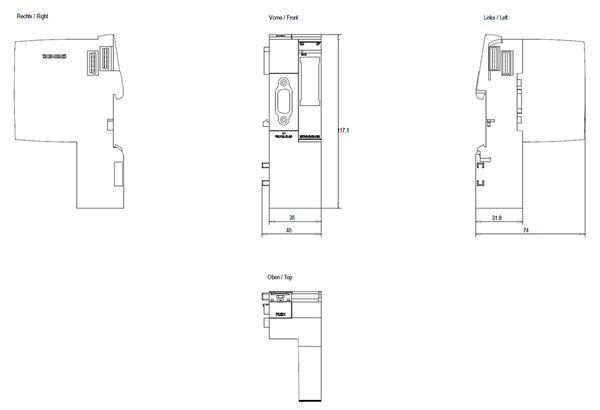 6ES7545-5DA00-0AB0 SIMATIC ET 200SP CM PROFIBUS DP Chủ/tớ Siemens