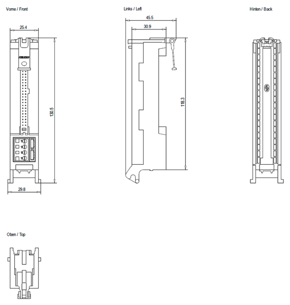 6ES7921-5CB20-0AA0 Mô-đun đầu nối phía trước f. SIMATIC S7-1500 đào. IOs kết nối cáp 50 chân vít Siemens