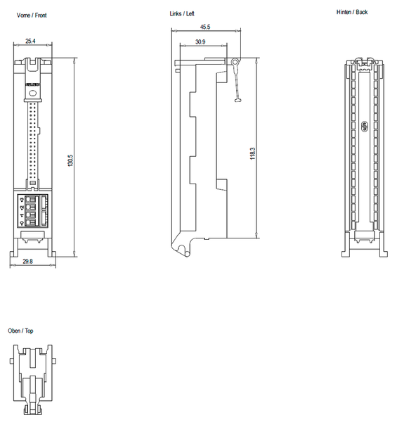 6ES7921-5CH20-0AA0 Mô-đun đầu nối phía trước SIMATIC S7-1500 dig. Ios kết nối cáp 50 chân Đẩy vào Siemens