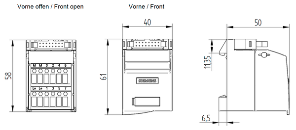 6ES7924-0AA20-0AA0 Khối đầu cuối đào kết nối 1 dây TP1 8 I/O vít Siemens
