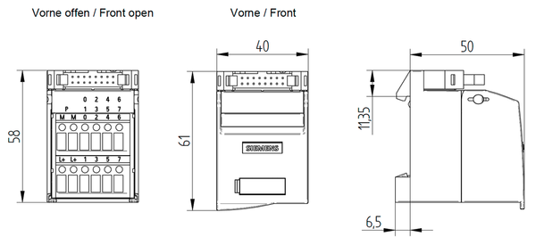 6ES7924-0AA20-0BA0 Khối đầu cuối đào kết nối 1 dây TP1 8 I/O vít đèn LED Siemens