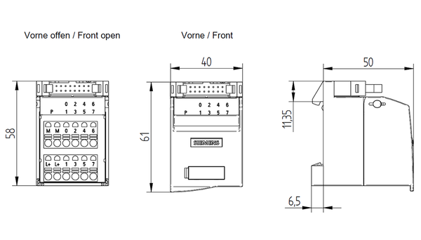 6ES7924-0AA20-0BC0 Khối đầu cuối đào kết nối 1 dây TP1 8 I/O đẩy vào đèn LED Siemens