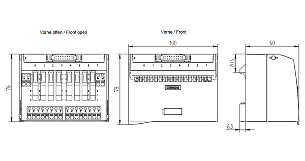 6ES7924-0BD20-0BC0 Khối đầu cuối đào tiếp điểm rơle TPRo KHÔNG 8 O đẩy vào đèn LED Siemens