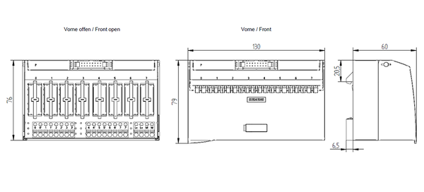 6ES7924-0BE20-0BC0 Khối đầu cuối đào tiếp điểm rơle TPRi KHÔNG 8 I 230V AC đẩy vào LED Siemens
