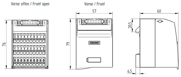 6ES7924-0CC21-0AC0 Khối đầu cuối S7-300 IO tương tự TPA 16 chân đẩy vào Siemens