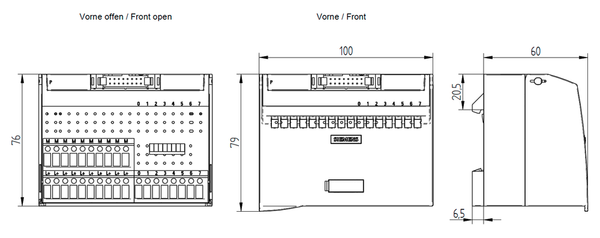 6ES7924-0CH20-0BA0 Khối đầu cuối đào kết nối 3 dây TP3 8 I/O vít / công tắc đèn LED Siemens