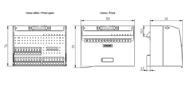 6ES7924-0CH20-0BC0 Khối đầu cuối đào kết nối 3 dây TP3 8 I/O đèn LED đẩy vào / chuyển mạch Siemens