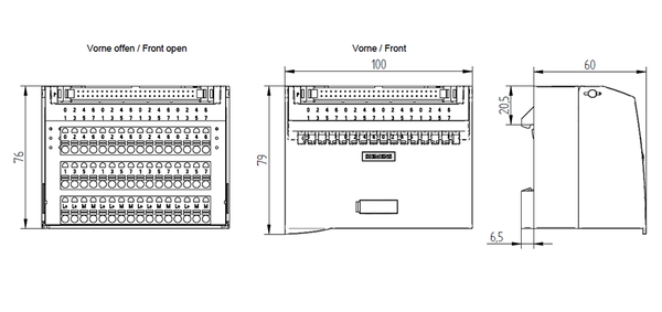 6ES7924-2AA20-0BC0 Khối đầu cuối đào kết nối 1 dây TP1 32 I/O đẩy vào đèn LED Siemens