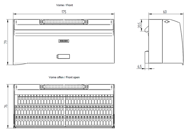 6ES7924-2CA20-0AA0 Khối đầu cuối đào kết nối 3 dây TP3 32 I/O vít Siemens