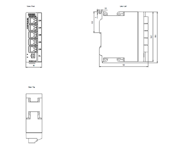 6GK5005-0BA00-1AA3 SCALANCE X005 bộ chuyển mạch không được quản lý 5x RJ45 Siemens