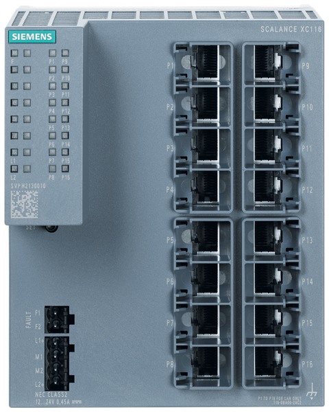 6GK5116-0BA00-2AC2 SCALANCE XC116 bộ chuyển mạch không được quản lý 16x RJ45 Siemens