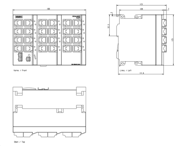 6GK5224-0BA00-2AA3 SCALANCE X224 bộ chuyển mạch Lớp 2 được quản lý 24x RJ45 Siemens