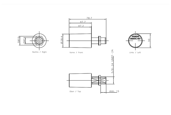 6GK5792-4DN00-0AA6 Ăng-ten ANT792-4DN IWLAN/RCoax xoắn ốc tròn 2,4 GHz 4 dBi N-cái IP65 Siemens