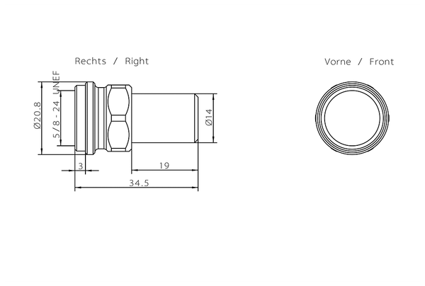 6GK5795-1TN00-1AA0 Trở kháng đầu cuối đực IWLAN RCoax N-connect 50 Ohm TI795-1N 2,4 và 5 GHz Siemens