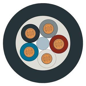 6XV1801-2C Cáp điều khiển 5 dây cáp nguồn dây xoắn 5x AWG24 bán theo mét Siemens