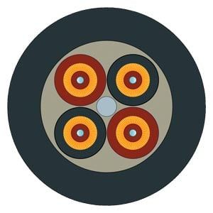 6XV1843-2R Cáp FO chắc chắn GP 4E9/125/900 phân đoạn đơn chống chuột tính theo mét Siemens