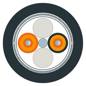 6XV1873-2G Cáp nối đất FO 50/125/1400 (OM 2) phân đoạn MM chống chuột tính theo mét Siemens