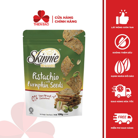 Bánh nướng không dầu Skinnie Biscotti túi 100g