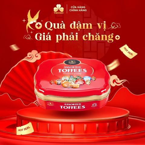 Kẹo Bơ Sữa Walker's Toffees hộp thiếc 250g