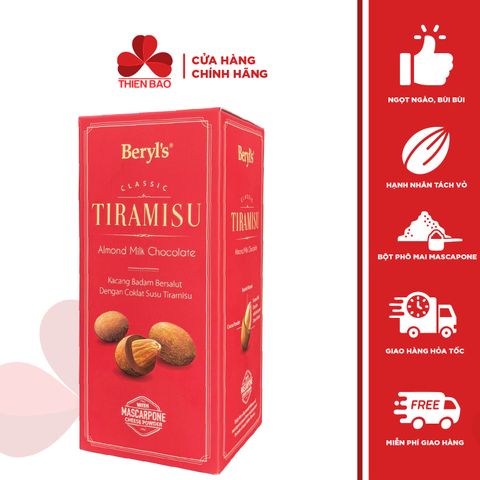 Socola Tiramisu hạnh nhân Beryl's 180g