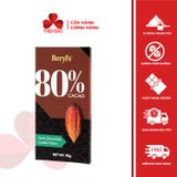 Socola đắng không đường Beryl's 70% 80% 99% cacao thanh 90g