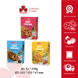 Bánh A-Taste Oat Cracker Dinh Dưỡng nhập khẩu cao cấp 240g 3 vị Hazelnut/ Dark Choco/ Blackcurrant & Strawberry - Bánh kẹo Thiên Bảo