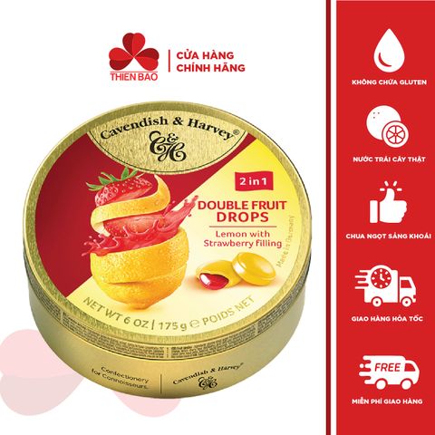 Kẹo trái cây Dou Fruit Cavendish & Harvey hộp thiếc 175g