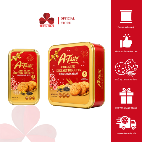 Bánh A-Taste Ngũ Cốc Dinh Dưỡng Chia Seed Nhập Khẩu Cao Cấp 225g/508g - Bánh kẹo Thiên Bảo