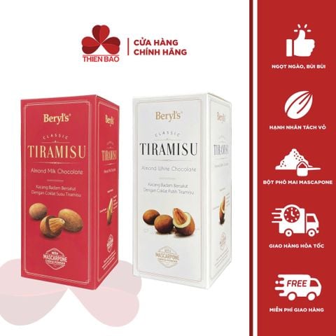 Socola Tiramisu hạnh nhân Beryl's 180g