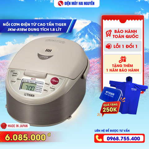 Nồi cơm điện tử cao tần Tiger 2 trong 1 JKW-A18W - Dung tích 1.8L
