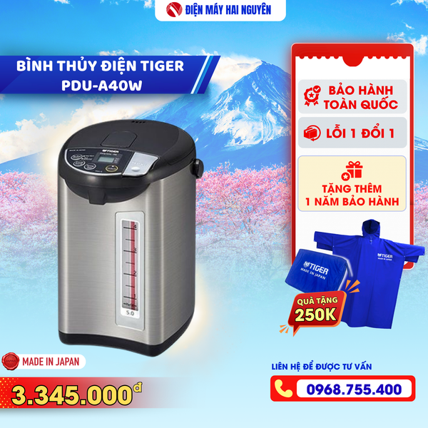 Bình Thủy Điện Tiger PDU-A40W - Dung tích 4 lít
