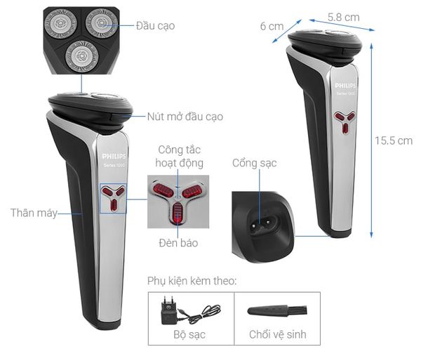 Máy cạo râu khô và ướt Seri 1000