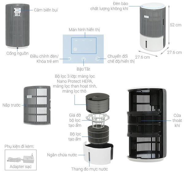 Máy lọc khí và bù ẩm Philips AC3420/10